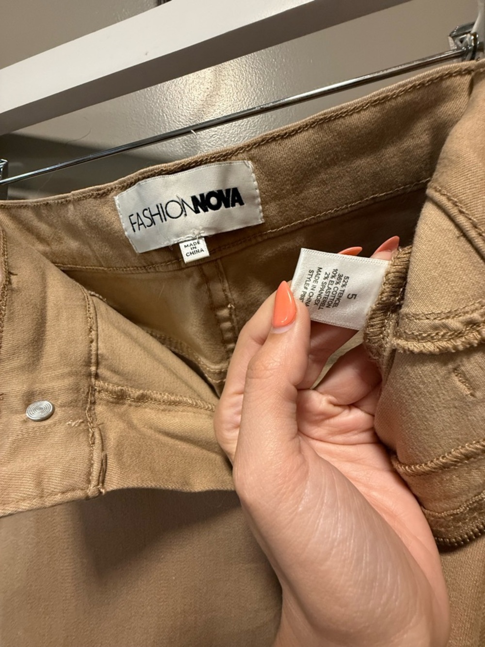 Fashion Nova Tan High-Rise Tall Skinny Khakis